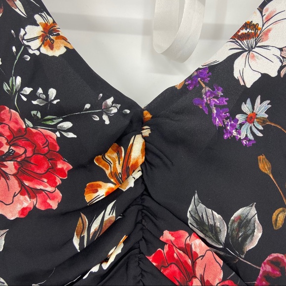 NICHOLAS Drape Front Ruched Floral Print Dress - Picture 14 of 16